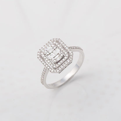 14K White Gold 0.52 Ct Baguette Diamond Ring