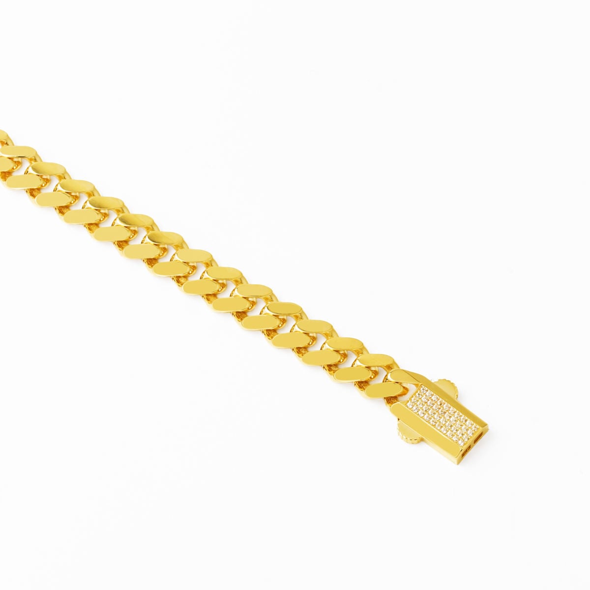 14K Yellow Gold Vera Curb Cubic Zirconia ID Bracelet