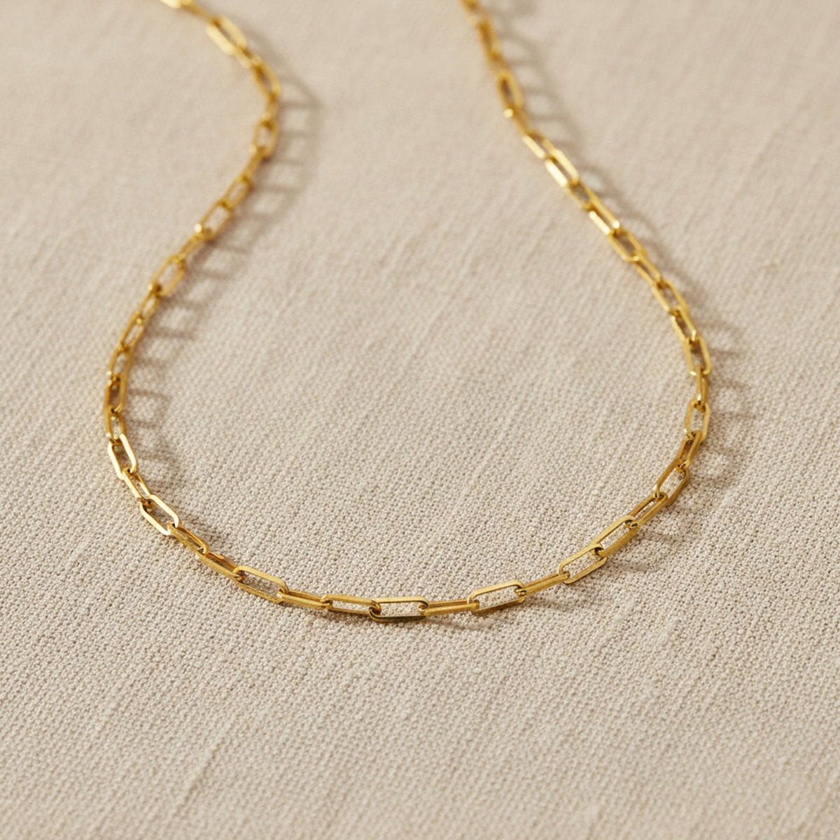 14K Yellow Gold Paperclip Chain 120 cm