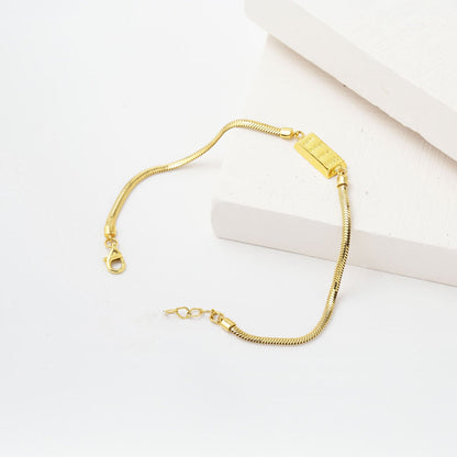 14K Yellow Gold Bar Cubic Zirconia Bracelet