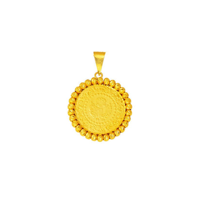 22K Yellow Gold Half Coin Pendant