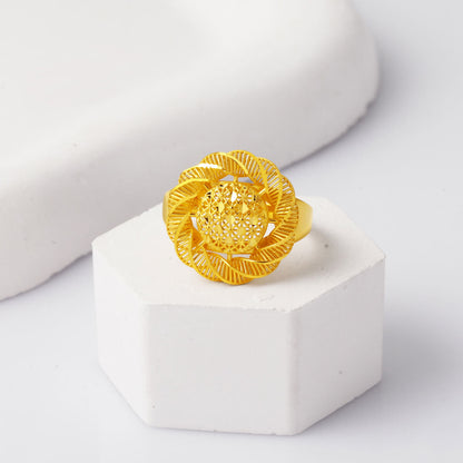 14K Yellow Gold Nevbahar Engraved Ring