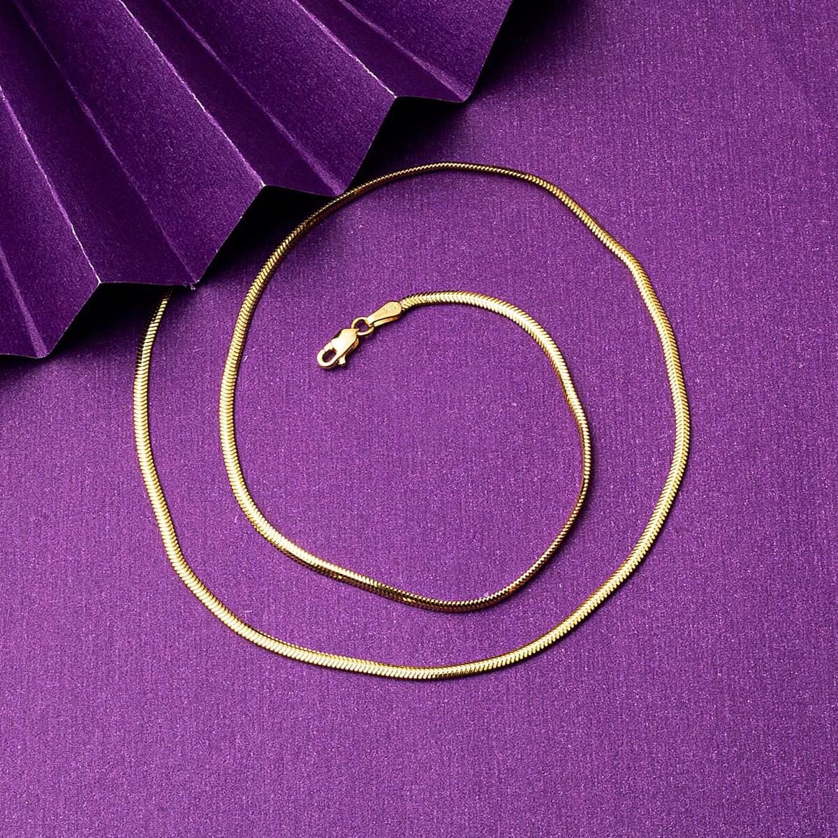 14K Yellow Gold Herringbone Chain
