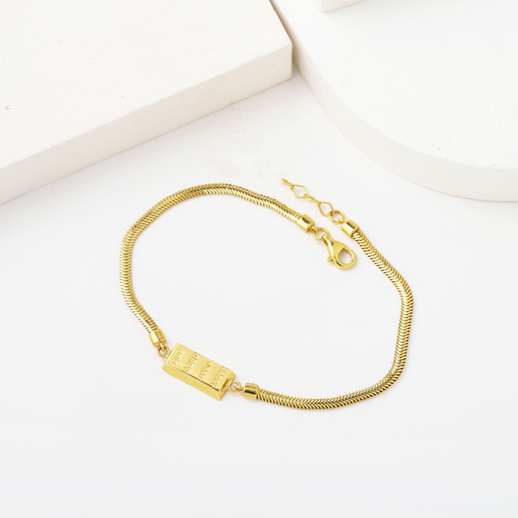 14K Yellow Gold Bar Cubic Zirconia Bracelet