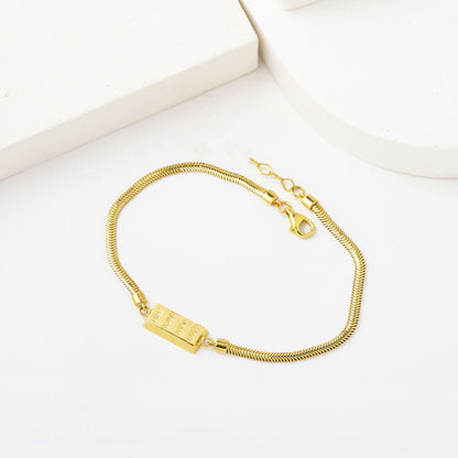 14K Yellow Gold Bar Cubic Zirconia Bracelet