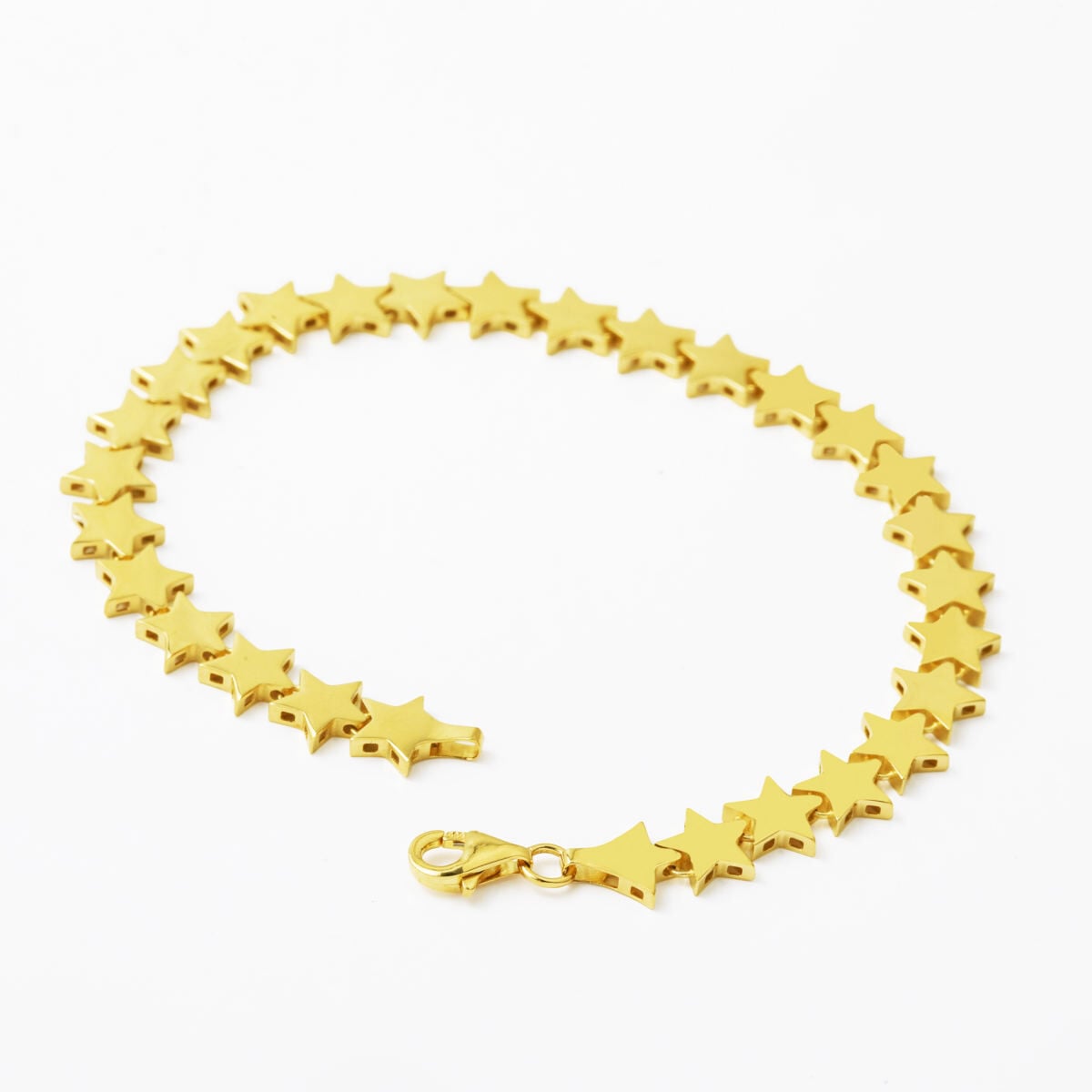 14K Yellow Gold Star Path Bracelet