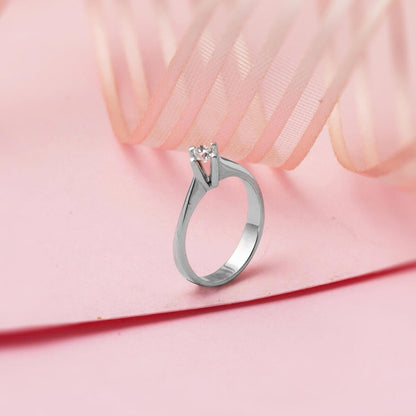 14K White Gold Cross Setting Solitaire Diamond Ring (2.22 g)