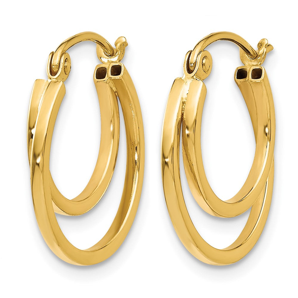14K Yellow Gold Polished Hinged Hoop Earrings