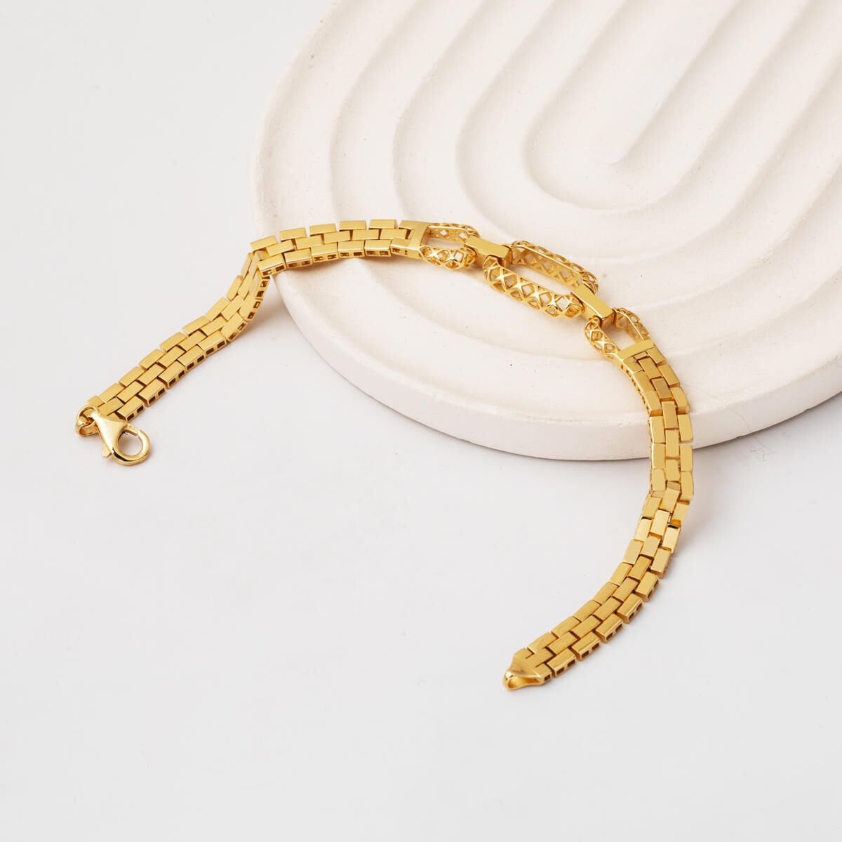 14K Yellow Gold Designer Inspired Link ID Bracelet