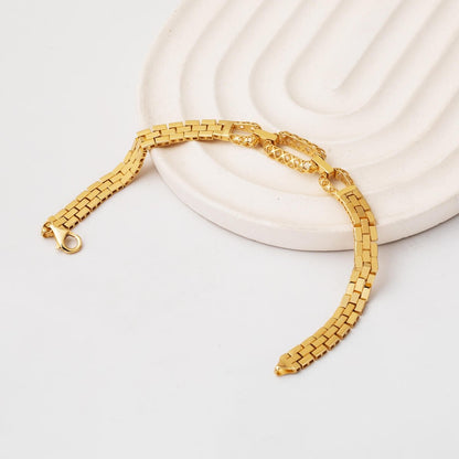 14K Yellow Gold Designer Inspired Link ID Bracelet