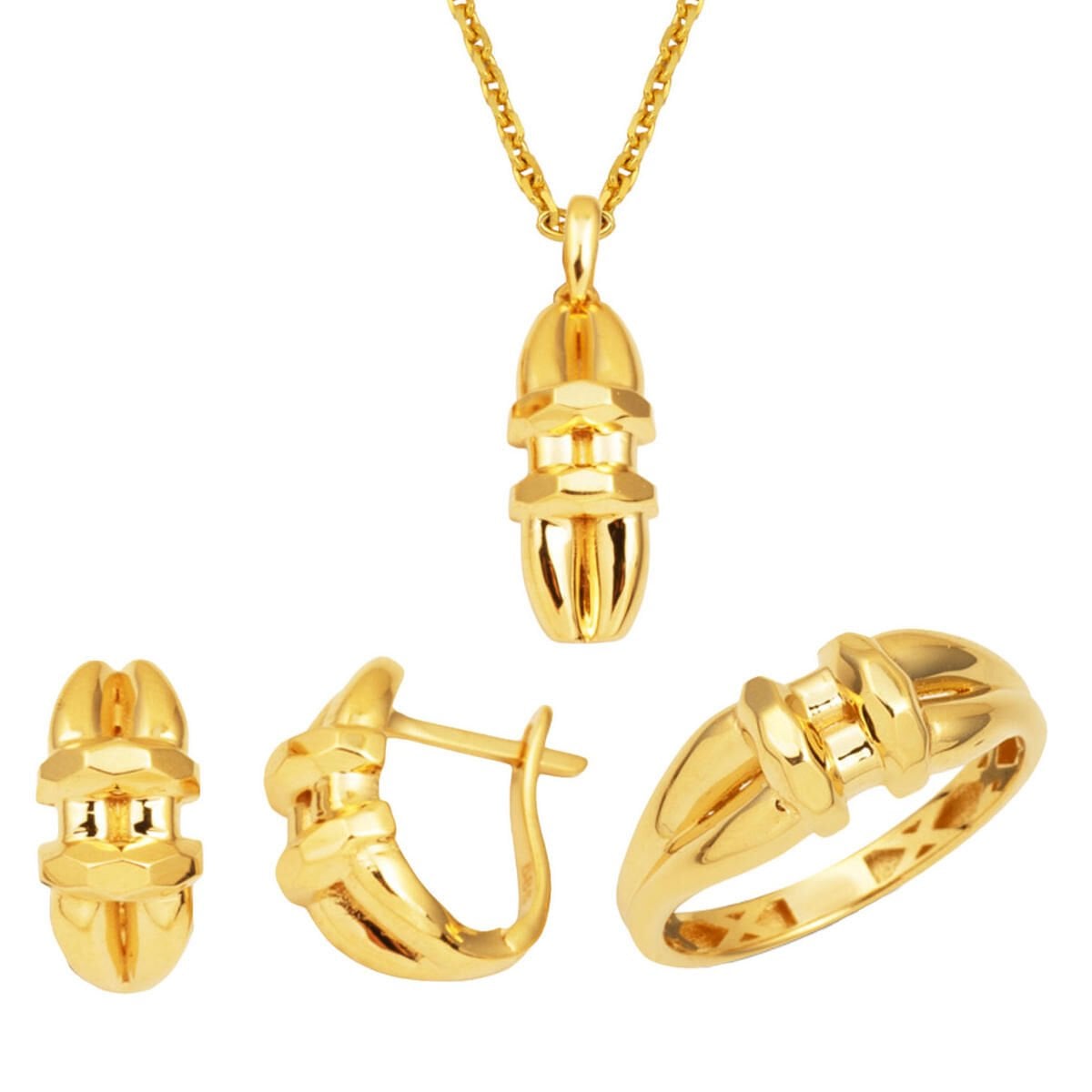 14K Yellow Gold Crystal Knot Jewelry Set