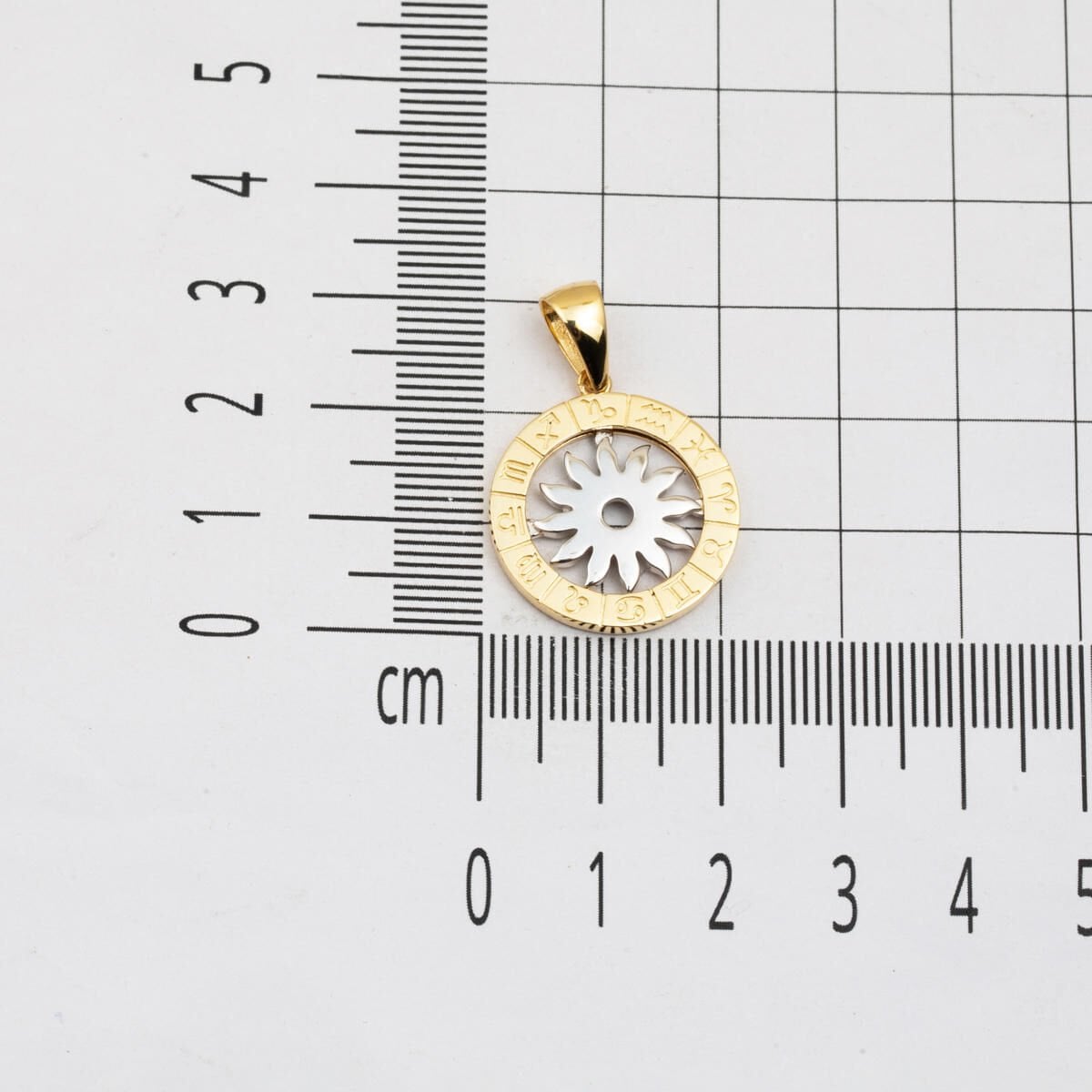 14K Yellow Gold Zodiac Symbol Pendant