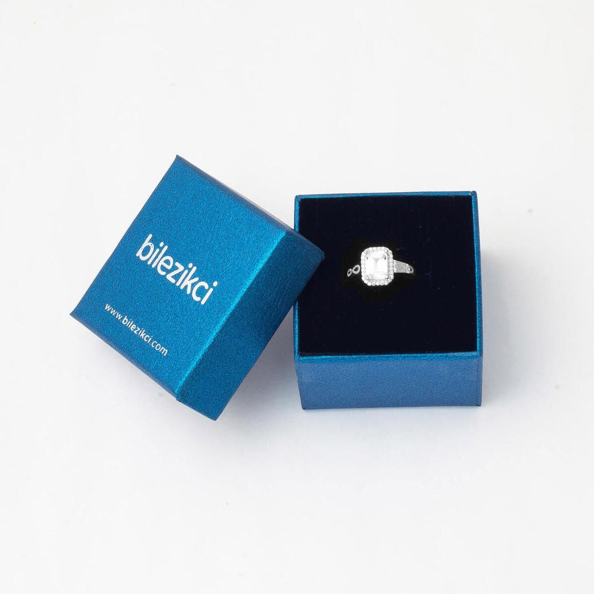 14K White Gold Infinity Baguette Cubic Zirconia Ring