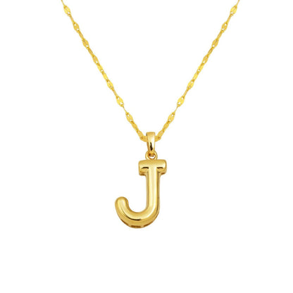14K Yellow Gold J Balloon Initial Necklace