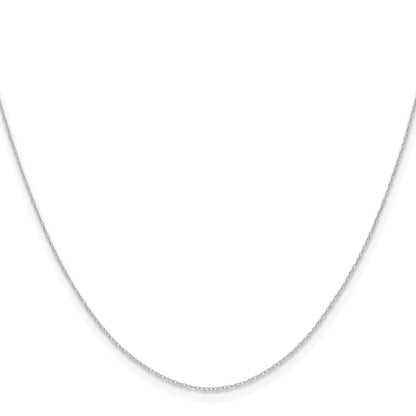 2 Inch 14K White Gold .4 mm Carded Cable Rope Chain Necklace