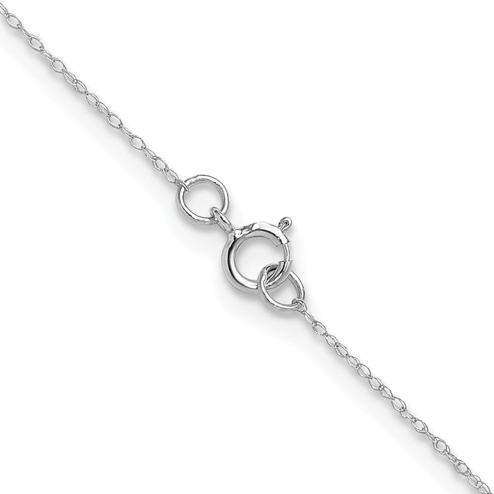 22 Inch 14K White Gold .4 mm Carded Cable Rope Chain Necklace