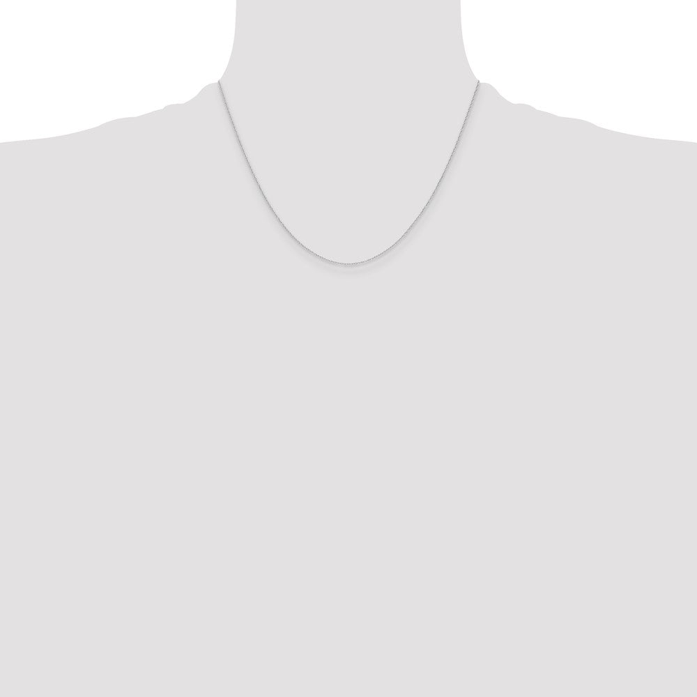 14K White Gold .4 mm Carded Cable Rope Chain Necklace