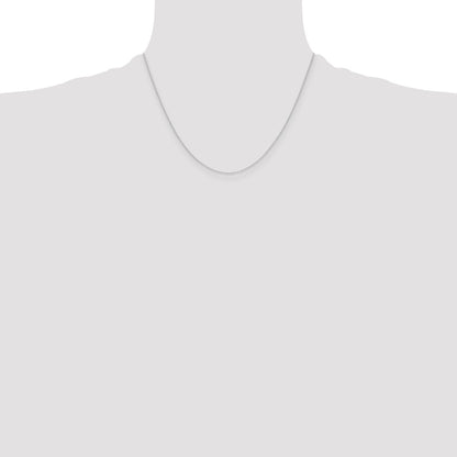 14K White Gold .4 mm Carded Cable Rope Chain Necklace