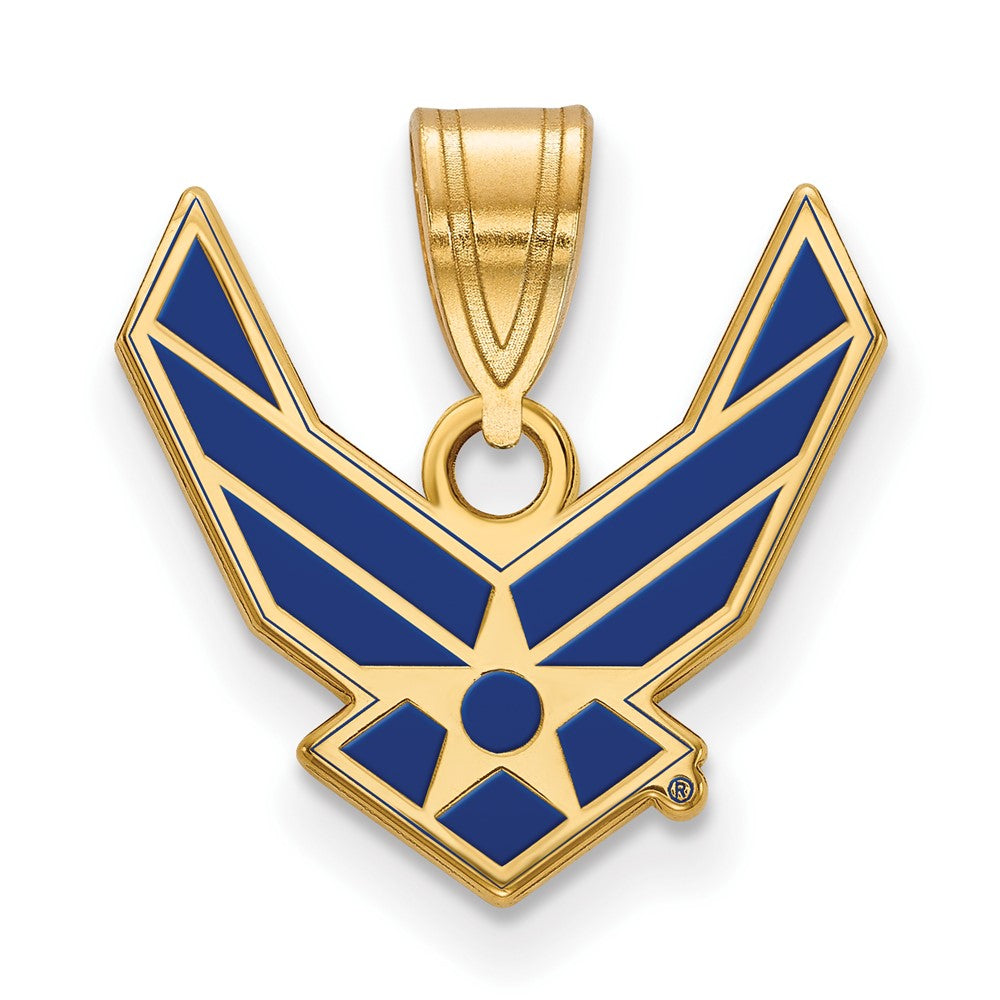 14K Yellow Gold Gold Logoart U.s. Air Force Small Enamel Pendant