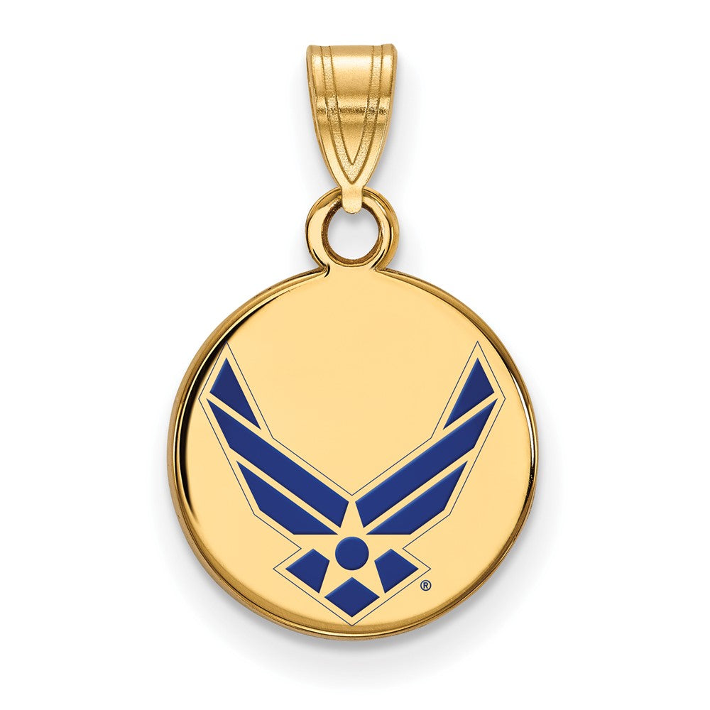 14K Yellow Gold Gold Logoart U.s. Air Force Sm Enamel Disc Pendant