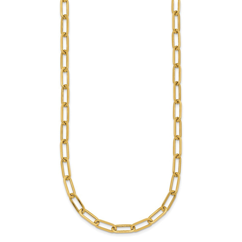 14K Yellow Gold Polished 4.75mm Paper Clip Link 18 Inch Necklace