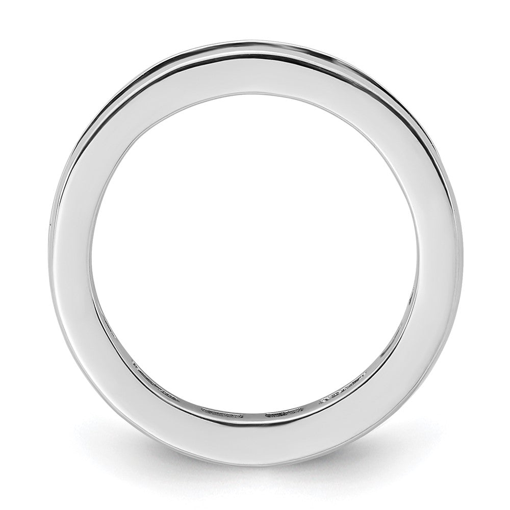 14K White Gold Polished Size 4.5 Channel-set 1 carat Princess Diamond Complete Eternity Wedding Band Ring