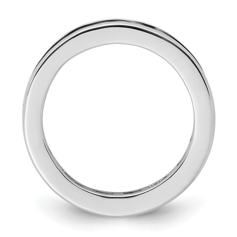 14K White Gold Polished Size 4.5 Channel-set 1 carat Princess Diamond Complete Eternity Wedding Band Ring