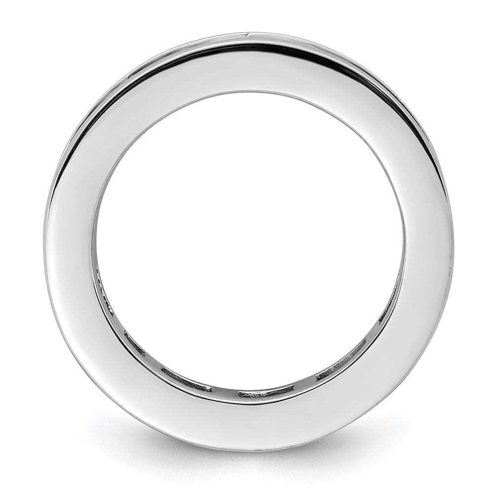14K White Gold Polished Size 6.5 Channel-set 3 carat Princess Diamond Complete Eternity Wedding Band Ring