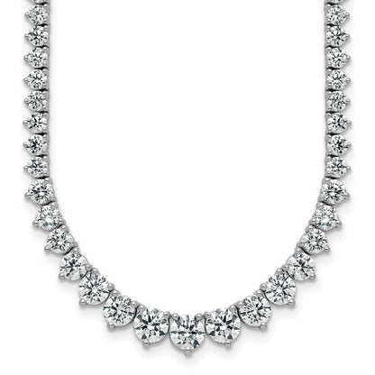 14K White Gold 16 1/3 carat Certified Lab Grown Diamond VS/SI+ G+ Complete Round 18 Inch Graduated Tennis Necklace