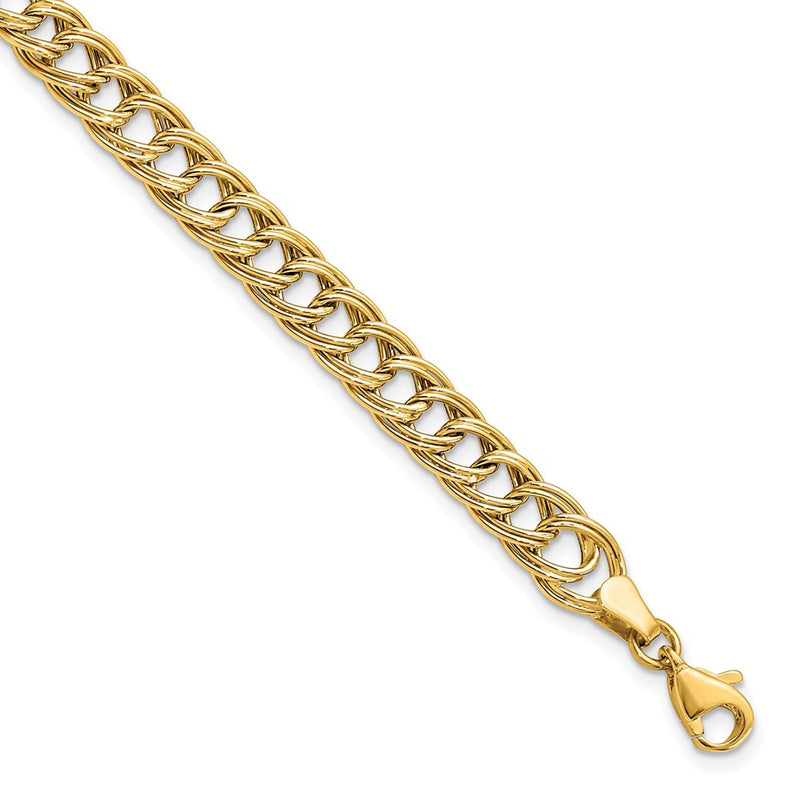 14K Yellow Gold Fancy Link 7 Inch Bracelet