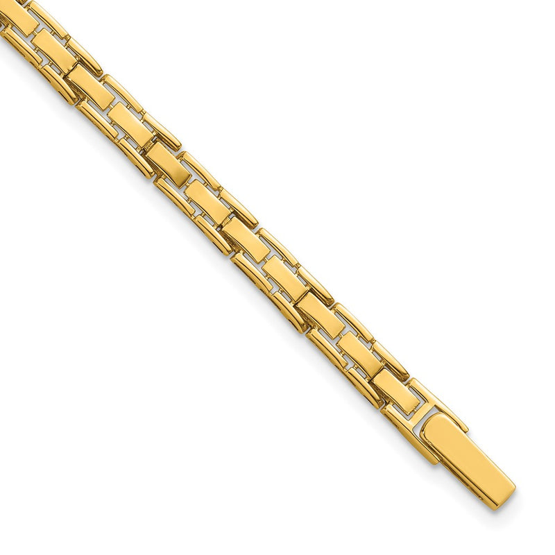 14K Yellow Gold Polished 4.25mm Fancy Link 7.5 Inch Bracelet