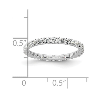 14K White Gold Polished Size 5 U-Shared Prong 1 carat Diamond Complete Eternity Wedding Band Ring