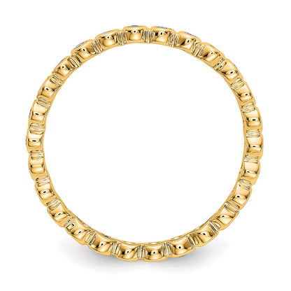 14K Yellow Gold Polished 1/3ct Bezel Set Diamond Eternity Wedding Band Ring