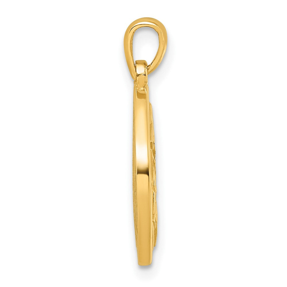 14K Yellow Gold Polished Celtic Knot Hexagon Pendant