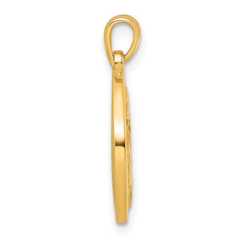 14K Yellow Gold Polished Celtic Knot Hexagon Pendant