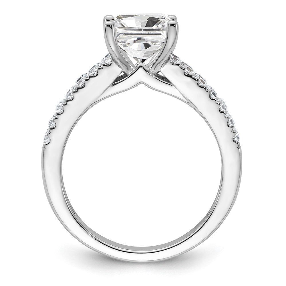 14K White Gold 1/2 carat Lab Grown Diamond VS/SI+ G+ 1 1/2 carat Princess Center Semi Mount Engagement Ring