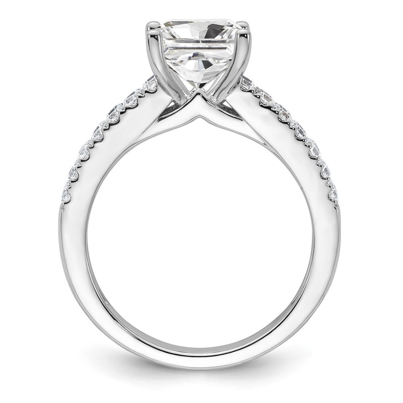 14K White Gold 1/2 carat Lab Grown Diamond VS/SI+ G+ 1 1/2 carat Princess Center Semi Mount Engagement Ring