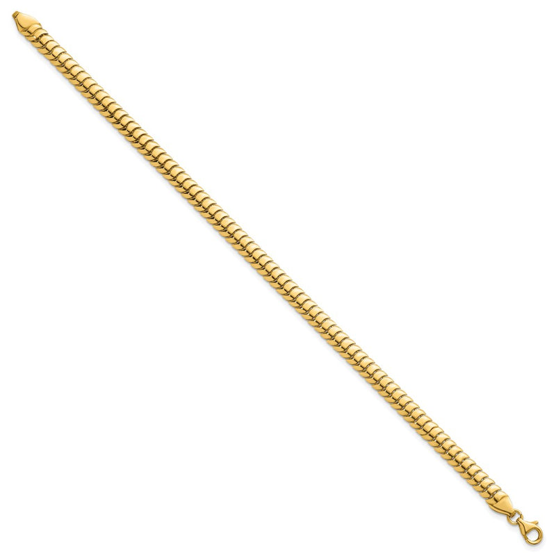 14K Yellow Gold Polished 5mm Fancy Herringbone Link Chain Bracelet
