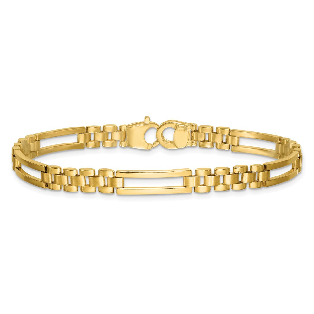 14K Yellow Gold Polished 6mm Fancy Open Multi Link 8 Inch Bracelet