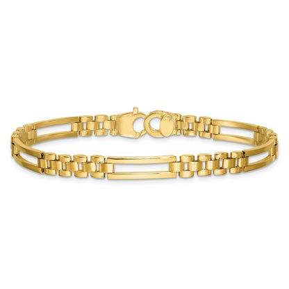 14K Yellow Gold Polished 6mm Fancy Open Multi Link 8 Inch Bracelet
