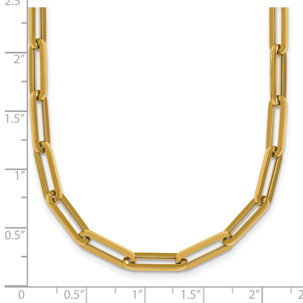 14K Yellow Gold Polished 4.3mm Paperclip Link 18 Inch Necklace