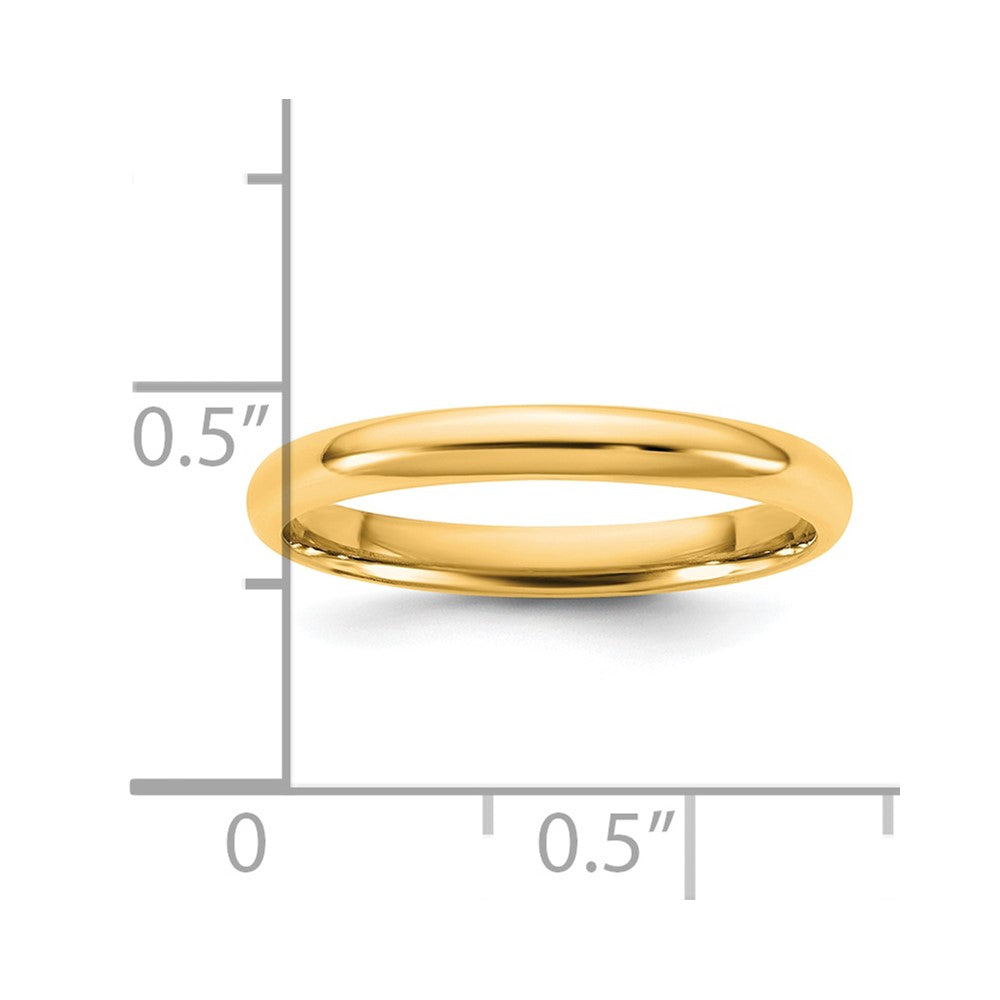 14K Yellow Gold 2.5mm LTW Comfort Fit Wedding Band Ring