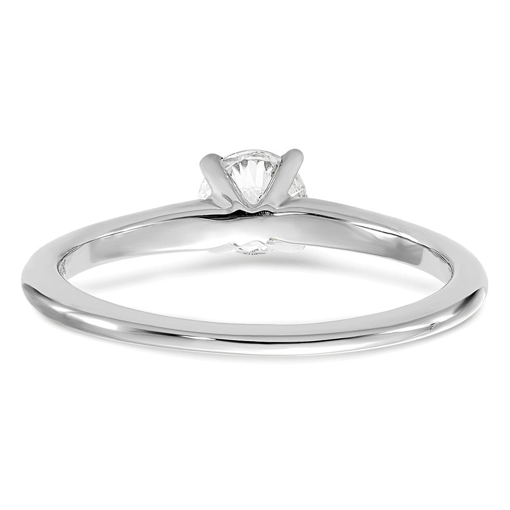 14K White Gold 1/2 carat Certified Lab Grown Diamond VS+ F+ Round Complete Solitaire Engagement Ring