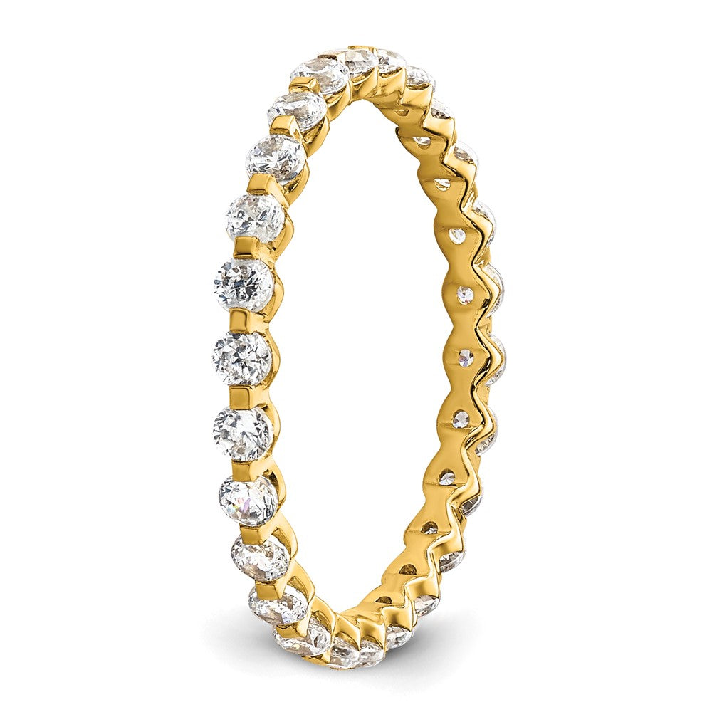 True Origin 14K Yellow Gold 7/8 carat Lab Grown Diamond VS+ F+ Size 4 Complete Eternity Wedding Band Ring
