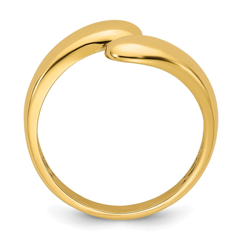 14K Yellow Gold Polished Size 7 Bypass Ring