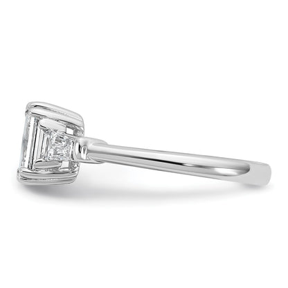 14K White Gold 1/2ct Lab Grown Dia VS+ F+ Emerald Center Semi-Mount Eng Ring