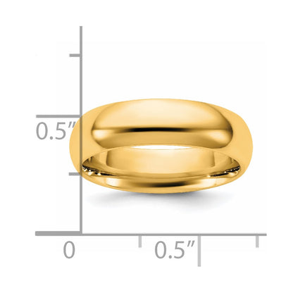 14K Yellow Gold 5.5mm Standard Comfort Fit Wedding Band Ring
