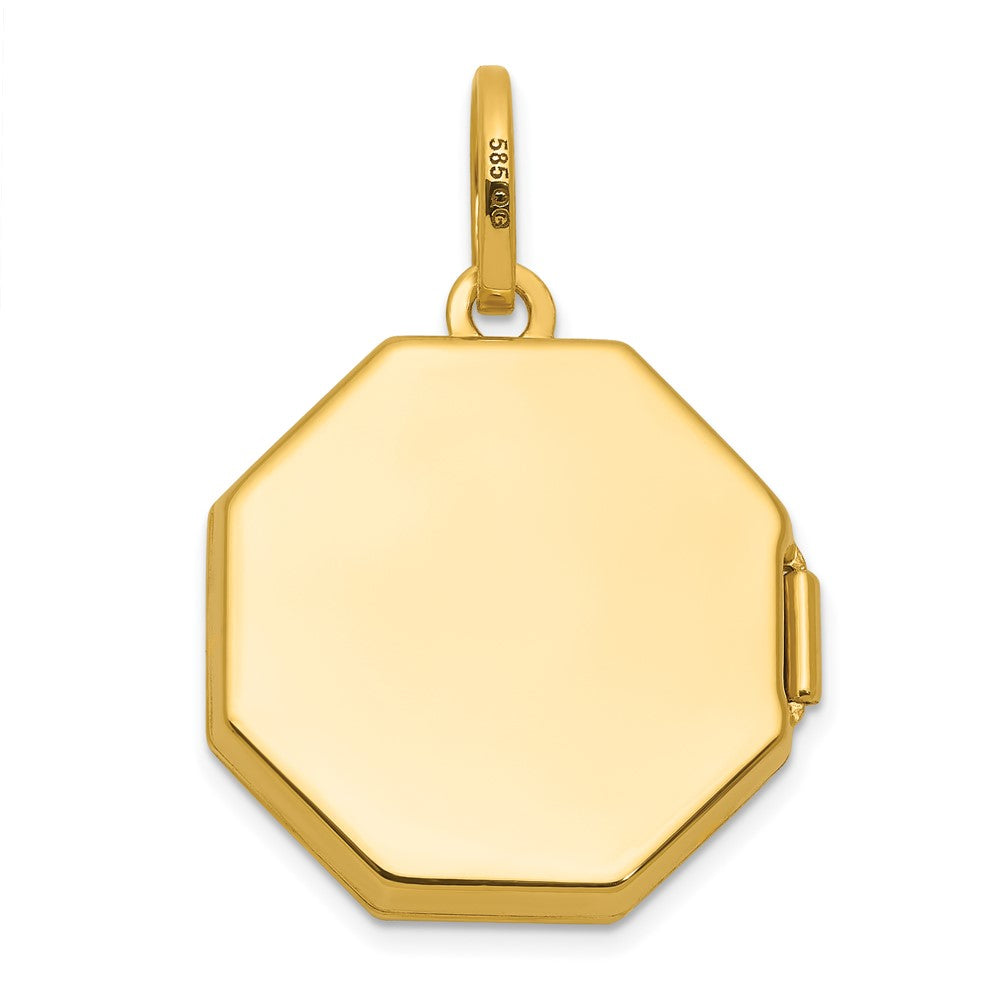14K Yellow Gold Polished Reversible 18mm Octagon Shaped Locket