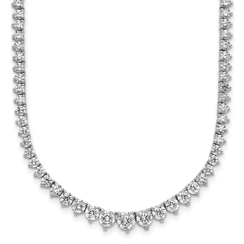 14K White Gold 11 5/8 carat Certified Lab Grown Diamond VS/SI+ G+ Complete Round 20 Inch Graduated Tennis Necklace