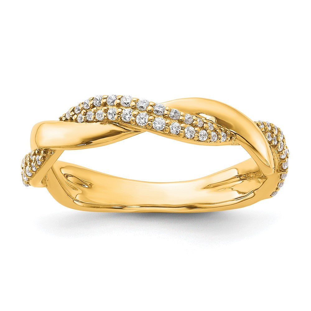 14K Yellow Gold Polished Diamond Fashion Ring